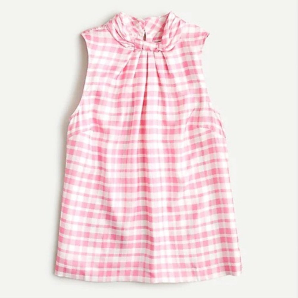 NWT J Crew Collection Silk Plaid Tank AK606